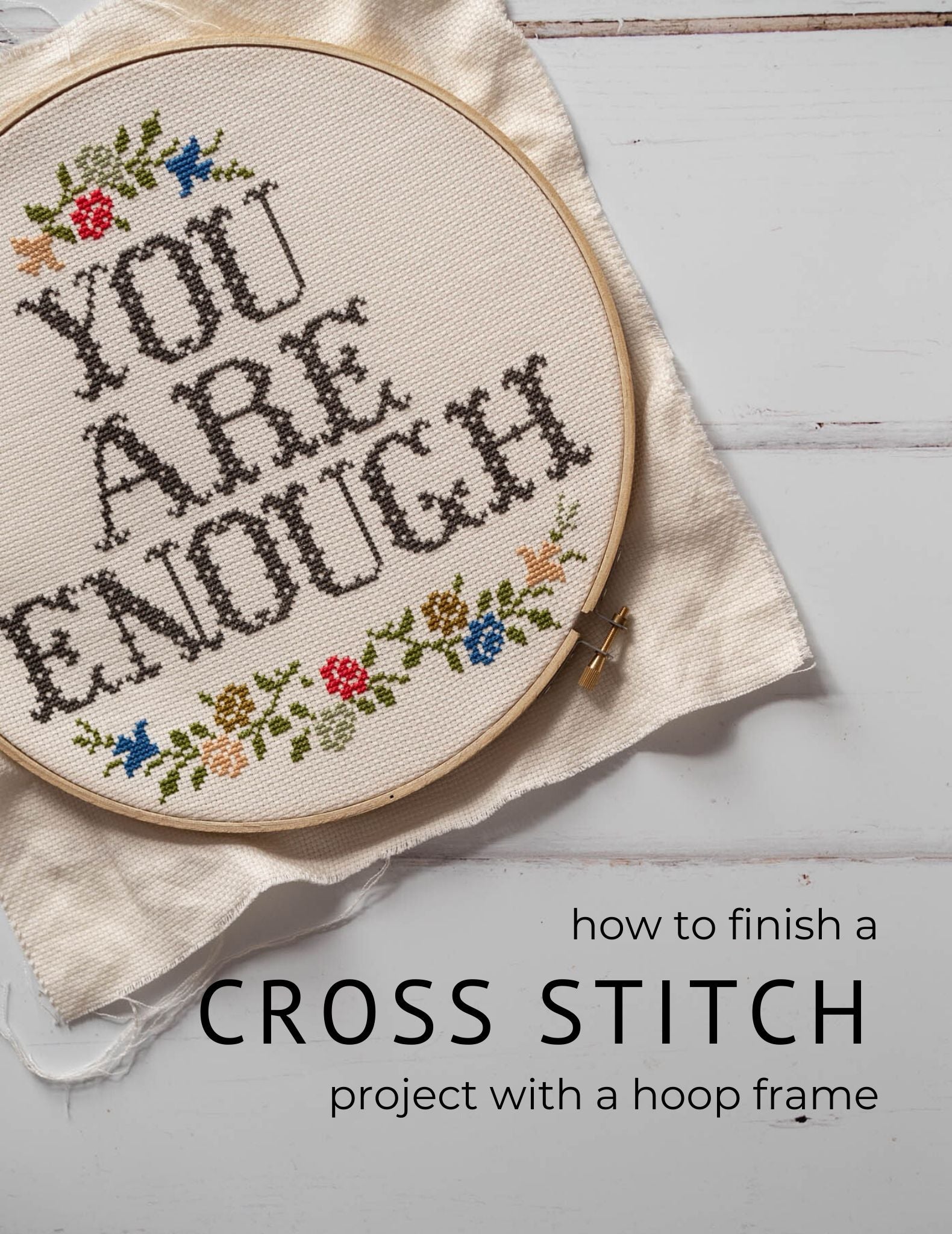 How to finish a cross stitch project in an embroidery hoop