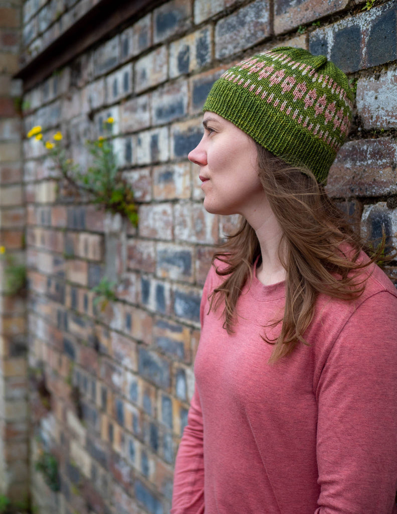 Hand Knit Sidewinder Hat and Cowl Set Ready To on sale Ship in the color Terra Cotta